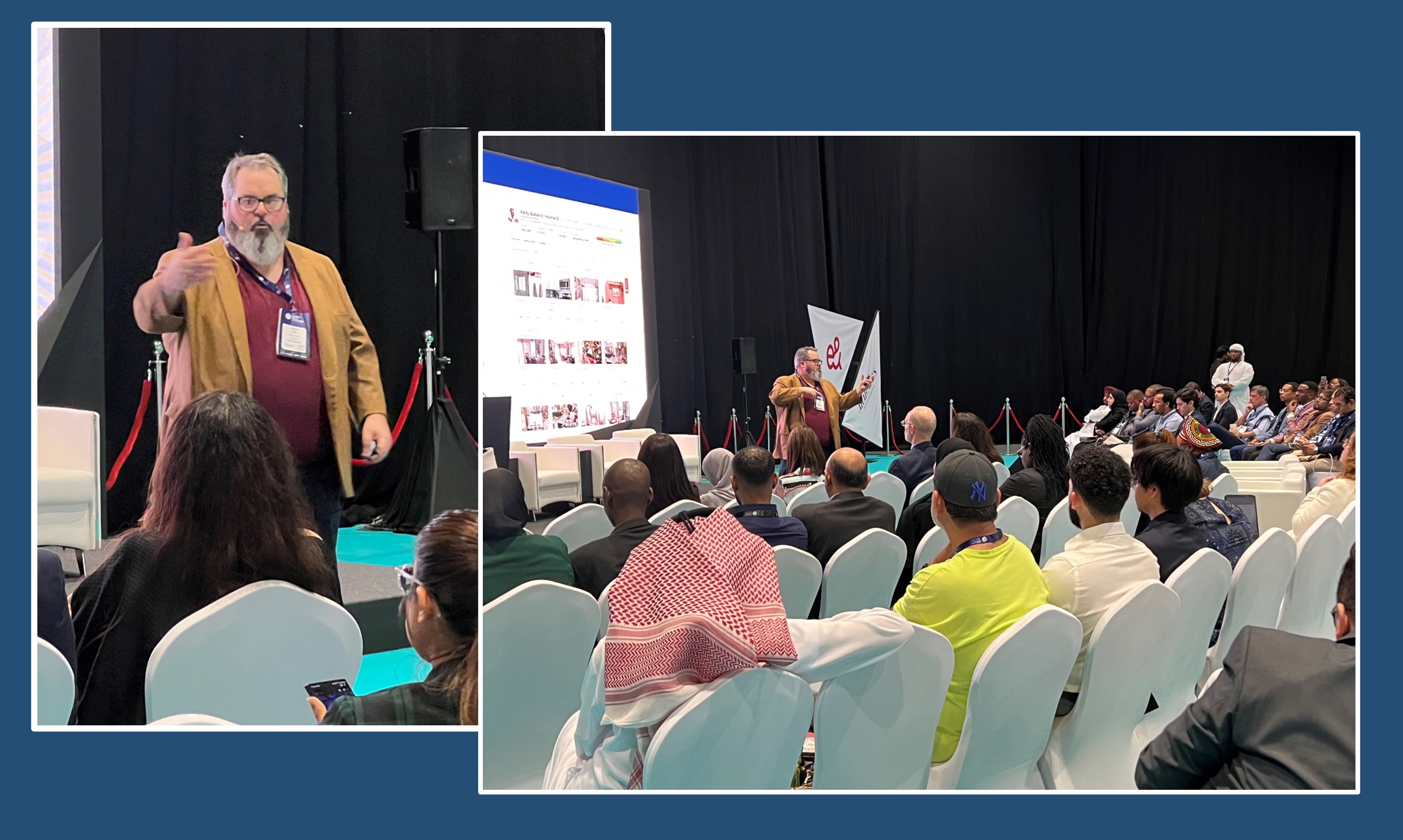 Jason Falls presents The Evolving Role of Creators in Digital Marketing Success at the Global Media Conference in Abu Dhabi